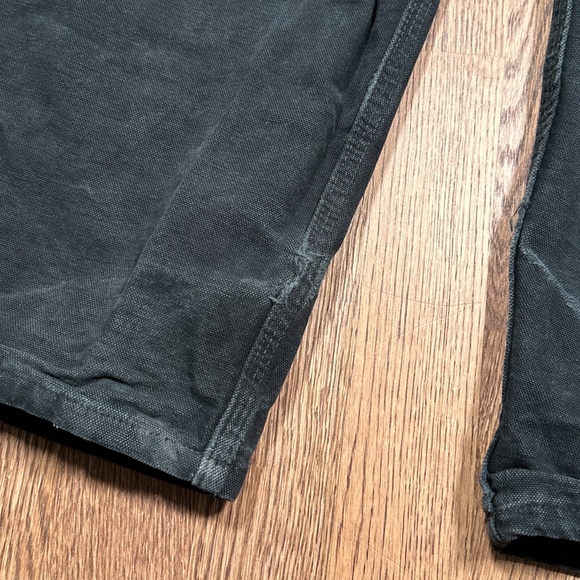 Carhartt Distressed Double Knee Loose Fit Washed Duck Canvas Black Pants Mens 40 - Picture 10 of 12